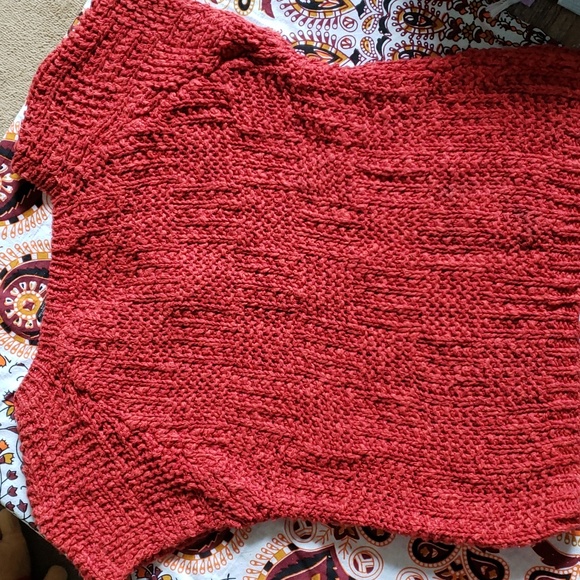 RENEE TENER for Jeanne Pierre 3 button Cap sleeve large weave knit sweater SZ.S - Picture 5 of 7